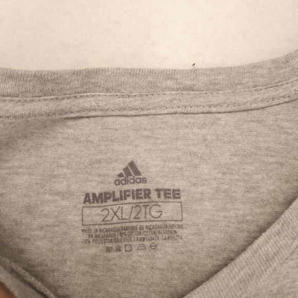 Adidas Graphic Short Sleeve Crew Neck Casual T Shirt Womens Size 2XL Gray - Picture 3 of 9